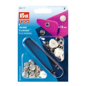 Nähfrei-Druckknopf "Jersey", Perlkappe, 12mm