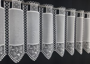 Plauener Spitze Scheibengardine Panneau Bistrogardine Gardinen hochwertig weiß oder ecrü