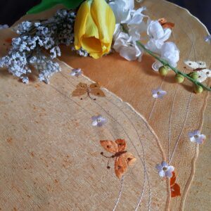 Läufer / Deckchen 28 x 56 oval Jaquard orange