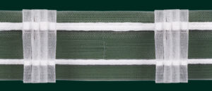 Faltenband, transparent, 1:3, Rapport 22 cm, 3 Falten, 50 mm breit