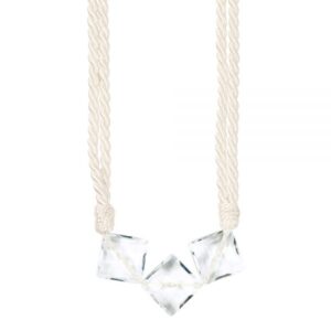 Raffhalter mit drei Rautenperlen, 65 cm sektfarben