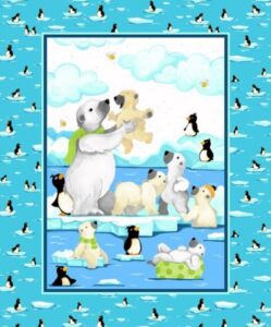 Patchworkstoff Stoffpaneel 100 % Baumwolle Burr The Polar Bear