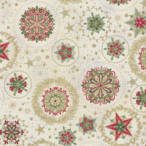 Patchworkstoff 100 % Baumwolle makower uk Good Tidings Snow Cristal