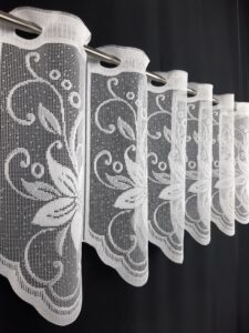 Jaquard Panneaux 30 cm hoch weiß 100 % Polyester