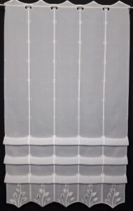 Raffrollo 170 cm hoch, weiß/grau 100 % Polyester