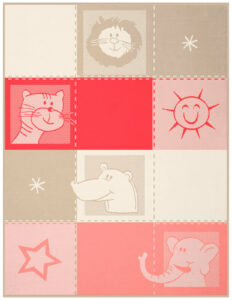 Babydecke Loveley & Sweet blau und rosa