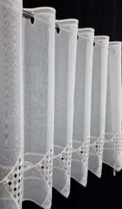 Panneau LIA weiß/beige 35 und 55 cm hoch Muster: Raute, Plauener Spitze